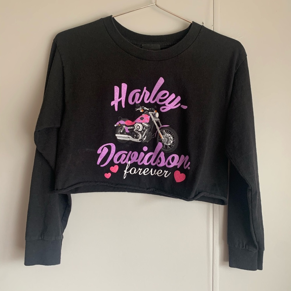 Glitter Harley Davidson Barbie crop top